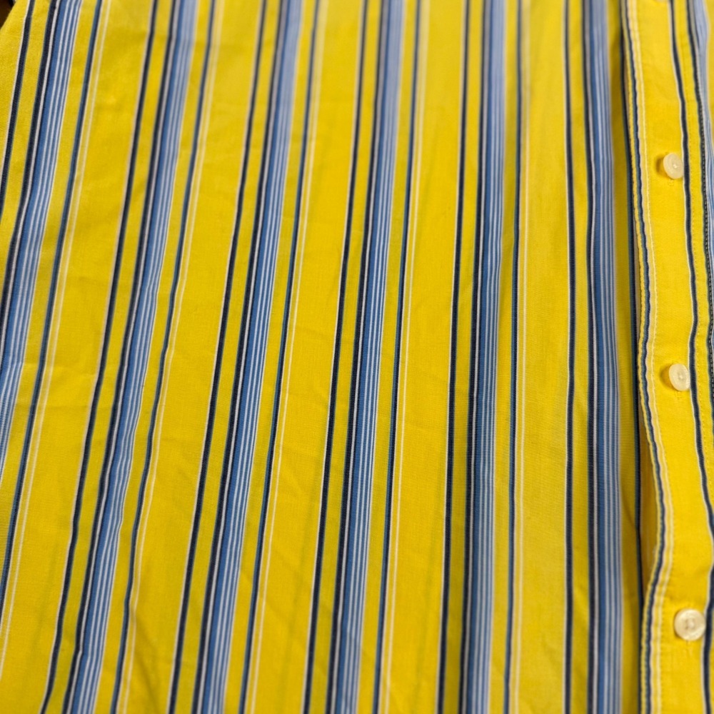 VTG Chaps Ralph Lauren Shirt Men 2XL Yellow Striped Long Sleeve * - Picture 4 of 9